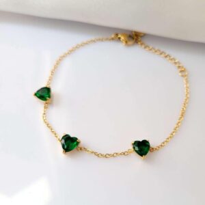 emerald heart bracelet