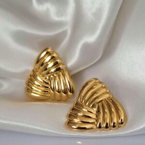 triangle knot stud earrings