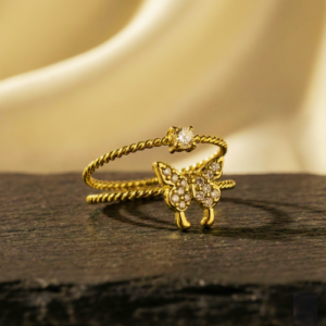 Butterfly crystal ring for women occasion wear