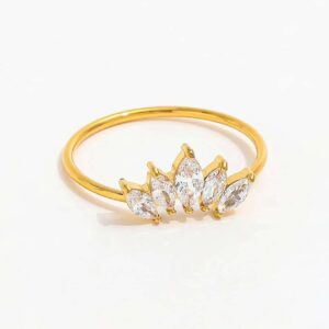 Crystal crown ring for women occasion wear